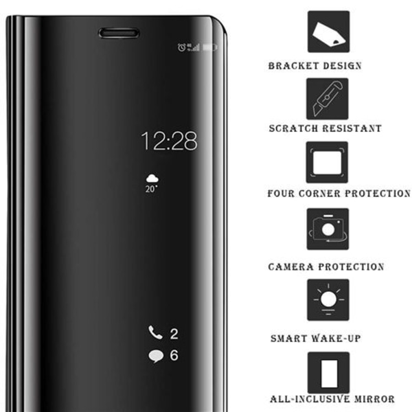 Clear View Black Shockproof Flip Case för Samsung Galaxy S21 Ult