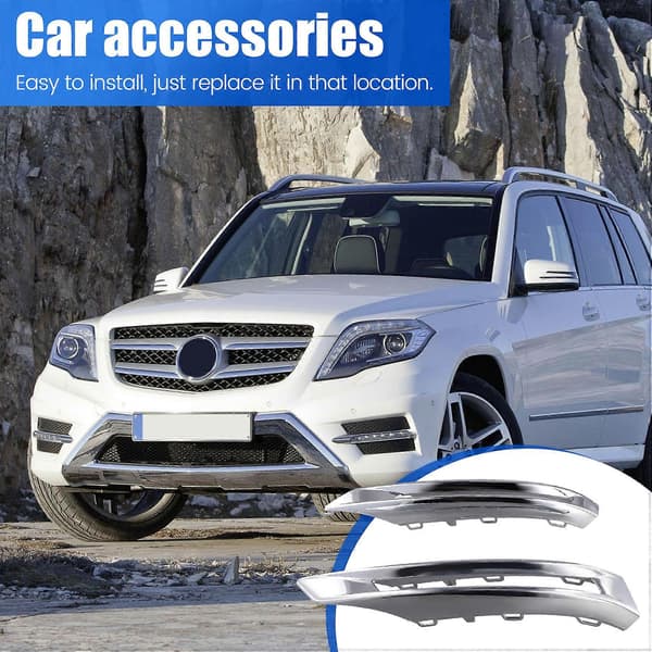 1 par støtfangerlist tåkelysgrilldeksel for Mercedes Benz GLK Silver