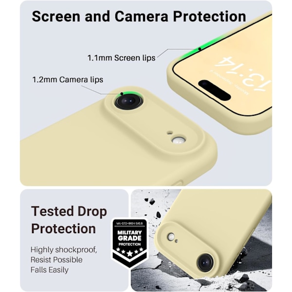 [LCS] Shockproof Liquid Silicone Case for iPhone 17 Pro Max - Yellow, MagSafe Compatible iPhone 17 Pro Max iPhone 17 Pro Max jaune