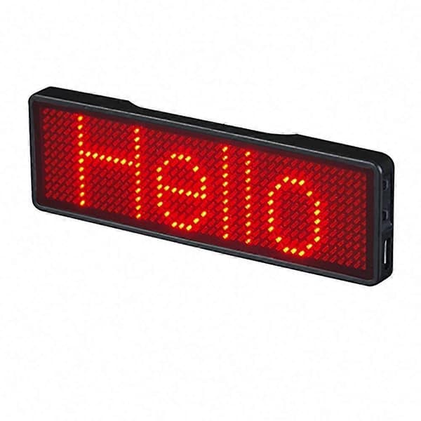Programmerbart Mini LED-skilt med Bluetooth, oppladbart batteri for fester, arrangementer, konferanser, konserter, DIY rullende meldingstavle red