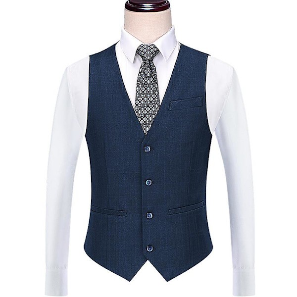 Herr Business Kostymväst Slim Fit Twill Klänning Väst L