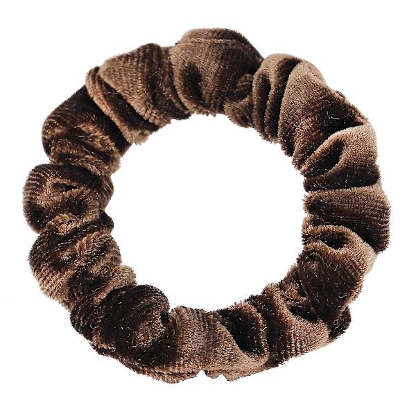 Mjuk Hårring i Ren Färg, Flanell Hårband Elastiska Snoddar Hårrep Coffee