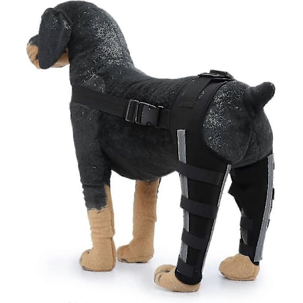 Par Hund Bagbensstøtte Til Hundebensår Hele, Forebygger Ledskader Og Forstuvninger, Kæledyr Hund Ledbandage Reflekterende Sort S Reflective Black