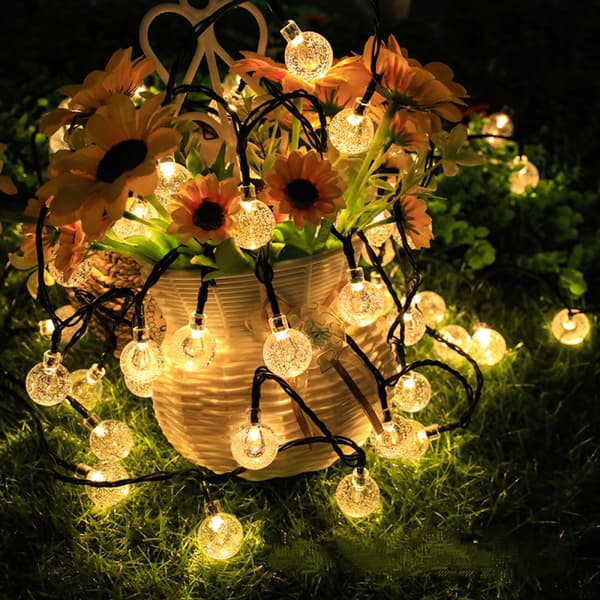 [LCS] 5-meter light string with 20 LED lights, solar-powered decorative string lights, string lights for home, garden, patio, and outdoor decoration