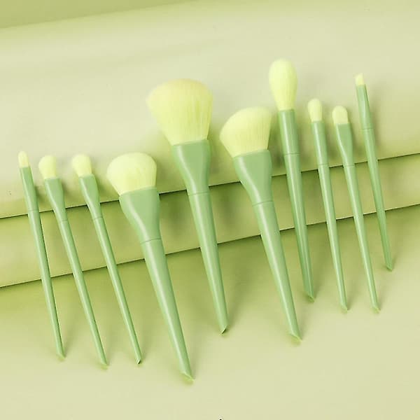 [LCS] Sæt med 10 slikfarvede makeupbørster Green