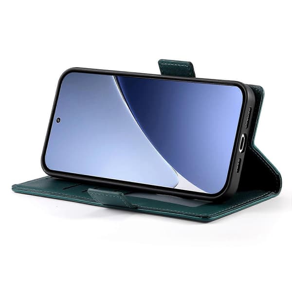 [LCS]För Xiaomi Redmi A5 4G (171.7mm)/Poco C71 4G Stativfodral PU Läder Plånboksfodral Multicolor Blackish Green