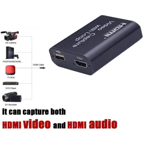 HDMI Video Capture Card, 4K 1080p Video Capture Enhed