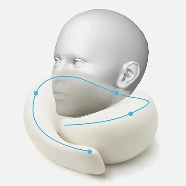 [LCS] Travel Pillow Neck Support Memory Foam U-shaped Pillow Snail Style Portable Adjustable Soft Lunch Break Sleeping Pillows