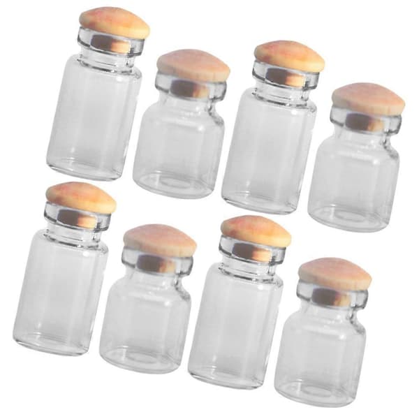 Flaskelegetøj til dekoration 8 stk. miniatureglasflasker med propper
