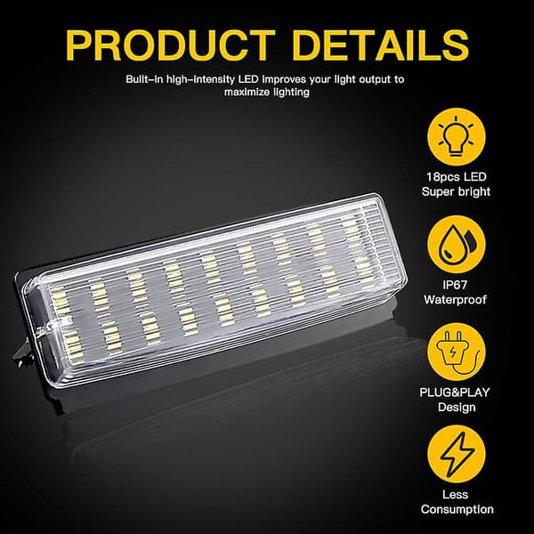 2x LED nummerpladelygter til Mazda Mx-5 Miata 2006-2015 til Fiat 124 Spider Abarth 2017-og opefter Hvide LED bil bagnummerplade 2PC LED