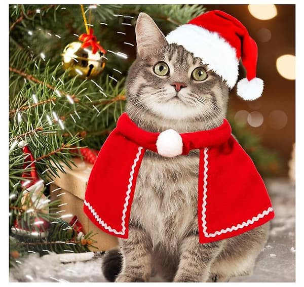 [LCS] Kæledyrs julekostume rensdyr julemandstema scarf
