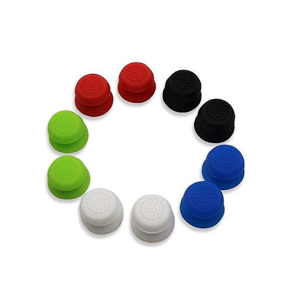 2 st silikon analog grepp tumspak extra skydd höga förbättringar tumspakar för PS4 Pro Slim-kontroller Red