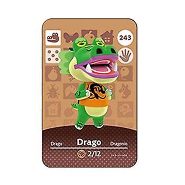 Nfc-spelkort för djurpassning,ch Amiibo Wii U-243 Drago