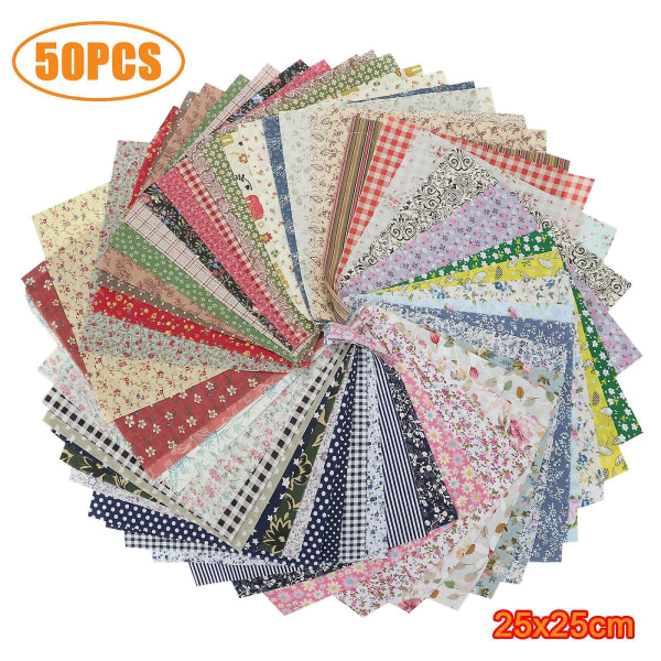 Bomullstyg Tecknat Lapptäcke 50PCS-25*25cm