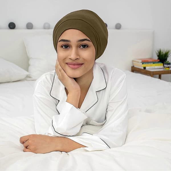 Silke satenghette for menn - Justerbar sovehette, hårtrekk for gutter, satengfôret hodeplagg som sitter på for soving og sykepleierhetter