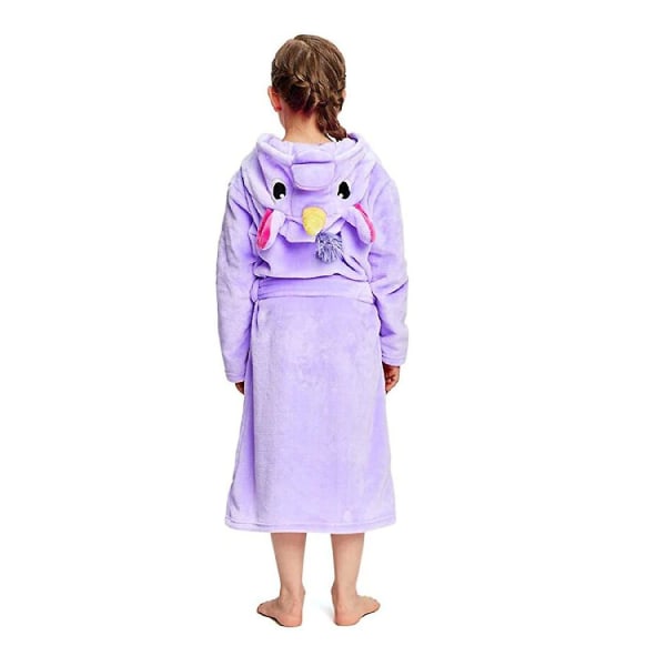 Reedca Flickor Enhörning Morgonrock Mjuk Badrock med Huv Kapuschong Sovkläder Loungewear Presenter Till Flickor Småbarn Barn Lila Enhörning 3-4 Years