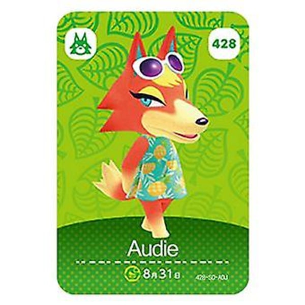 NFC Spelkort för Animal Crossing, ch Amiibo Wii U-428 Audie