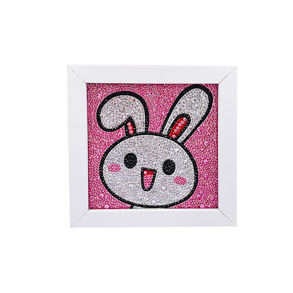 Pienet ja helpot tee-se-itse 5D-timanttimaalaussarjat kehyksellä aloittelijoille, yksisarvinen Happy Rabbit