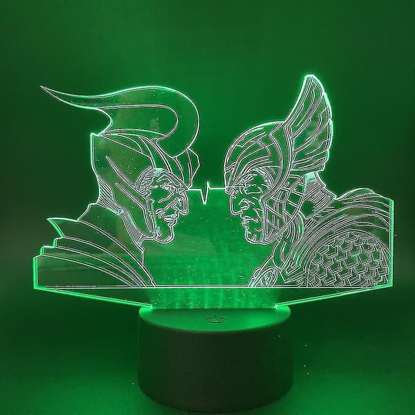 [LCS]Thor og Loke 3d Lille Natlampe Led Natlys