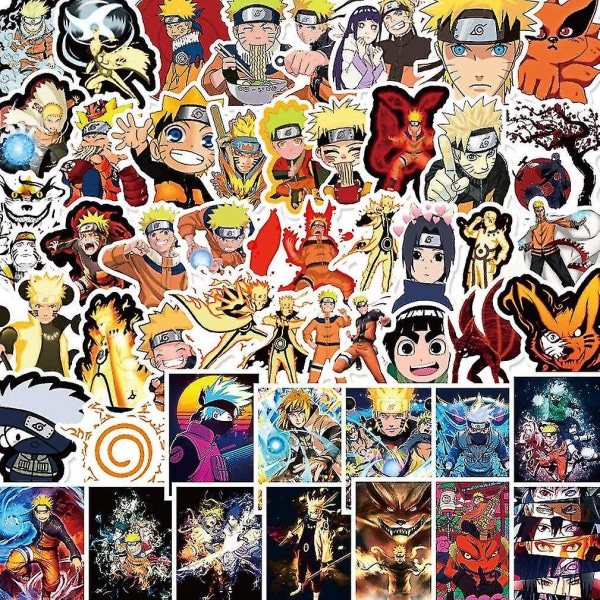 50 st Naruto söta tecknade klistermärken Pvc vattentät dekal för barn