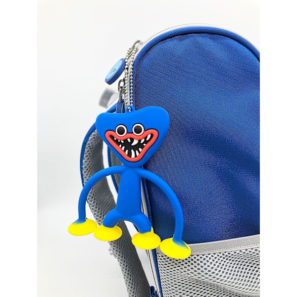 Poppys Playtime Huggy Wuggy Nøglering Silikone Vedhæng Kawaii Fidget Legetøj Blue