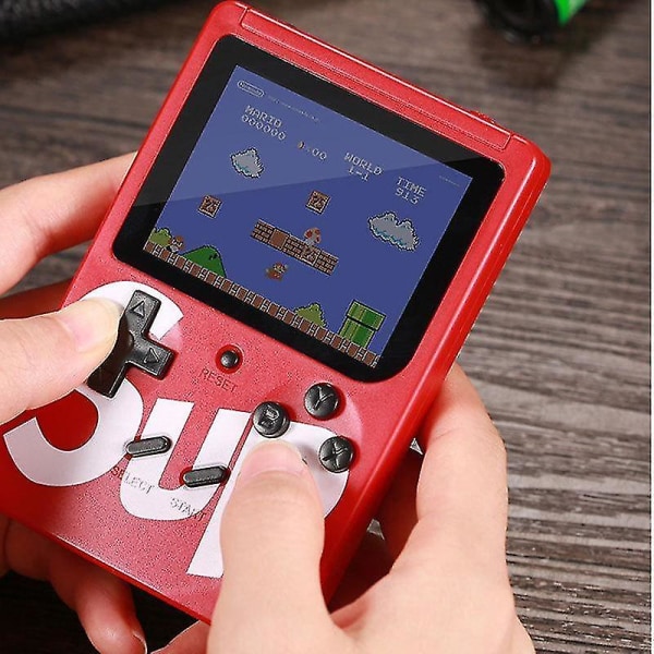 Retro bärbar mini handhållen videospelskonsol 8-bitars 3,0 tum färg lcd barnspelare inbyggd 400