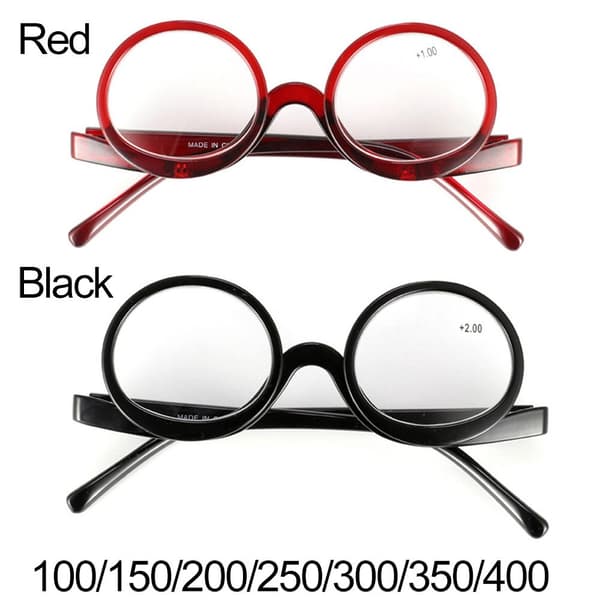 [LCS] Roterende Forstørrelsesglas Makeupbriller Briller +1.0~+4.0 sort sort black strength 2.5
