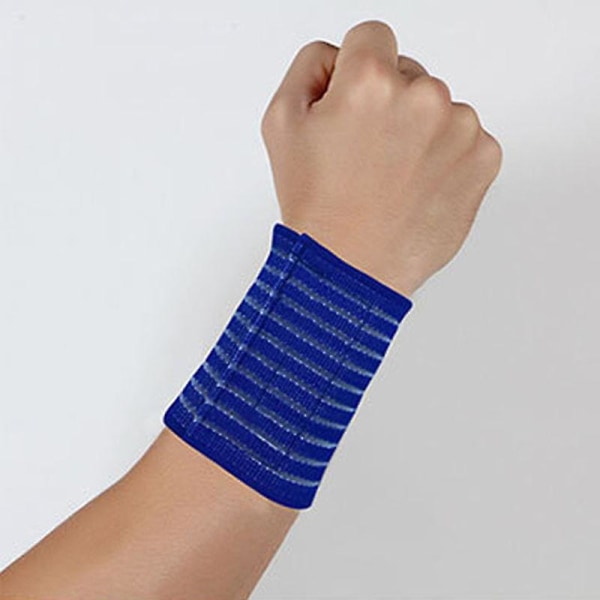 1 par högt elastiskt handledsbandage Handled Armbåge Armstöd Wrap Band Brace Bandage Support Blue