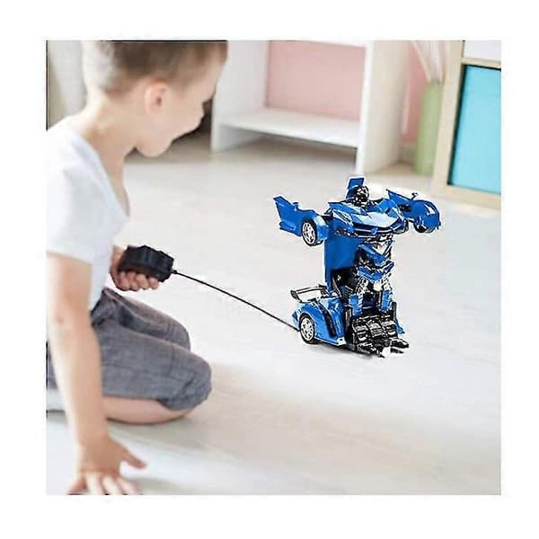 [LCS]Robotbil Transformerande Leksaker Med Fjärrkontroll Blue