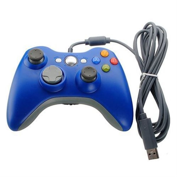 Blå trådbunden handkontroll för Xbox360 / SUVOM PC