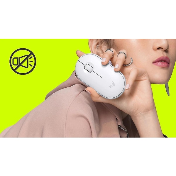 Trådlös Bluetooth mus söta bärbara möss (vita)