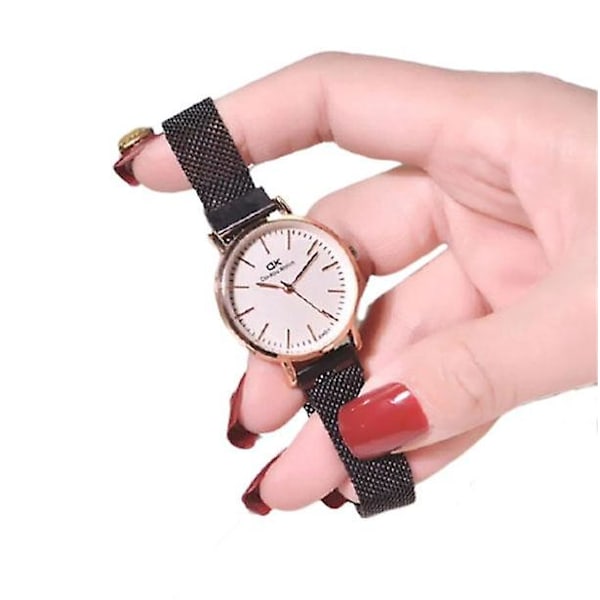 Armbandsur Klassisk Ultratunn Mesh Armband Kvarts Klocka Dam Vattentäta Klockor Purple Small