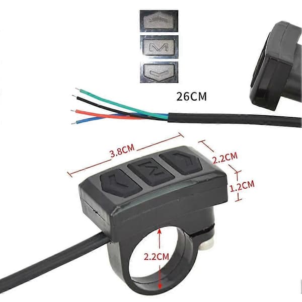 Elektrisk sykkel bryter kontrollknapp styremontering delt måler brytere knapp for LCD-måler E-B As Shown