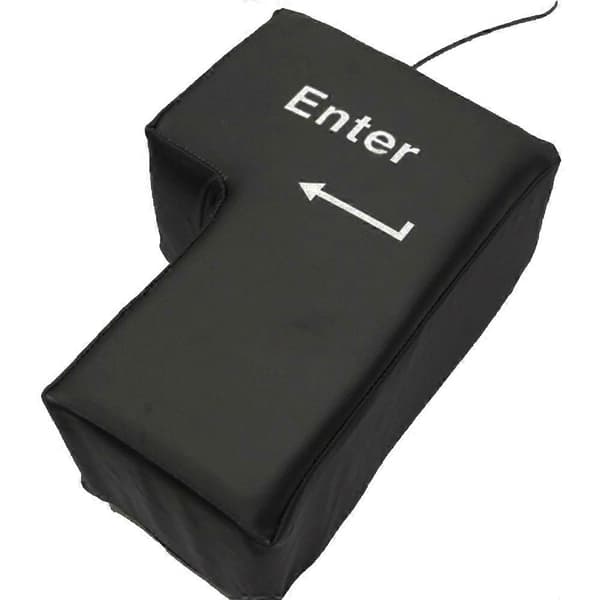 [LCS] Big Enter Button USB Computer Desktop Pillow Creative Vent Enter Key Hand Pillow (Black)