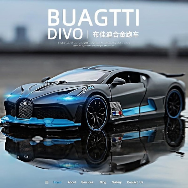 1:32 Bugatti Veyron Legeringsbil Modell Leksak (Grå)