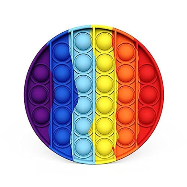 Stress Reliever Silikon Bubble Popper Mjuka Squeeze Toys - Circular Rainbow