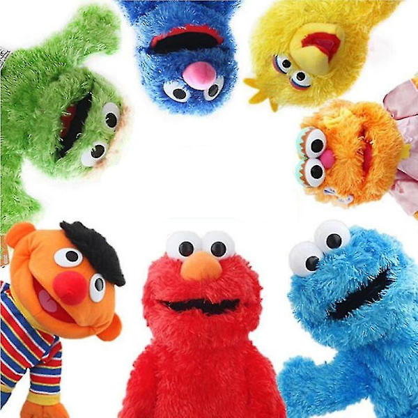 Sesamgatan Handdockteater Stor Elmo Tecknad Plyschdocka Födelsedag COOKIE MONSTER