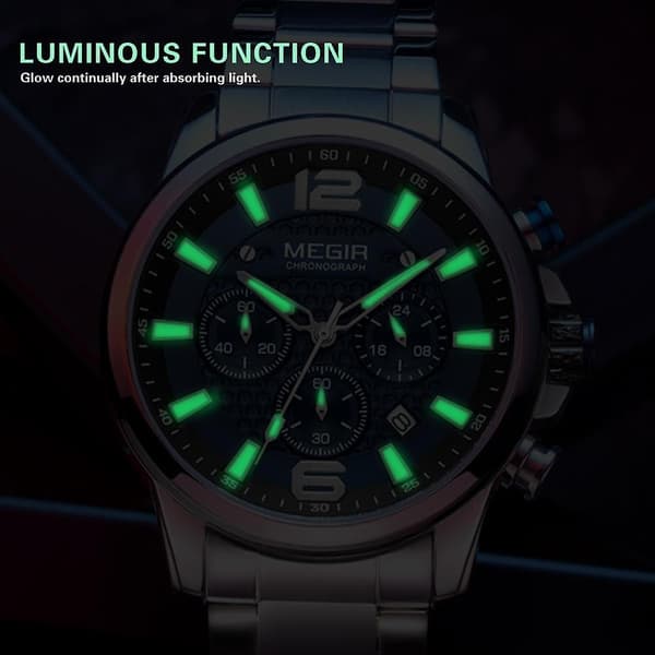 [LCS]Herre Quartz Armbåndsur Mænd Rustfrit Stål Rem Kronograf Ur