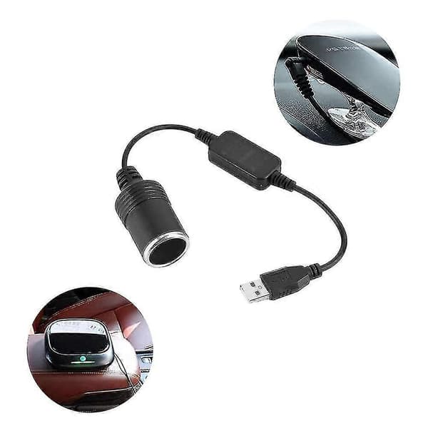 Bilomformeradapter USB-port til 12V sigarettenneruttak hunn strømledning