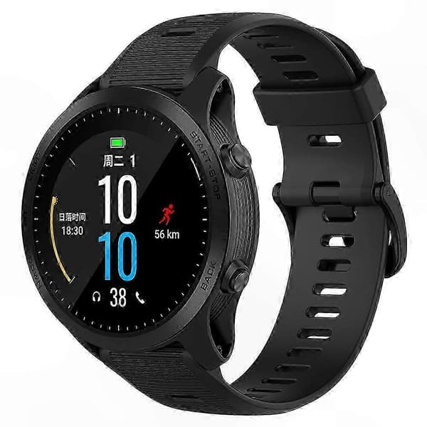 Garmin Forerunner 945 935 Erstatningsarmbånd med stålspænde, tekstureret silikone urrem