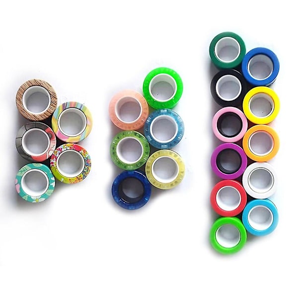 3 st Finger Magnetiska Ringar Fidget Spinner Leksak Färgglada Fingerringar Leksak Perfekt För Träning Lindra Stress A