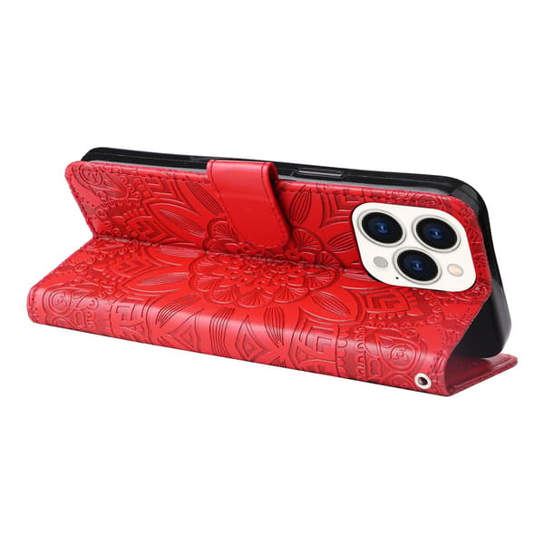 Læder telefoncover til iPhone 14 Pro Max Red
