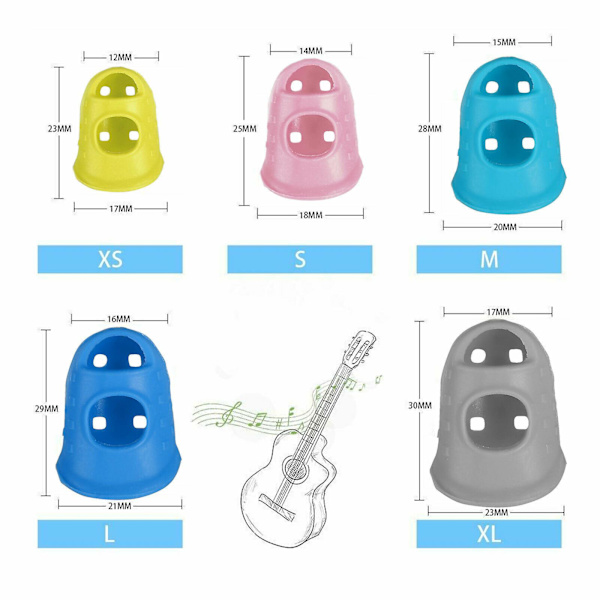 35 st Silikon Gitarr Fingerskydd Fingertoppsskydd + 5 Gitarrplektrum