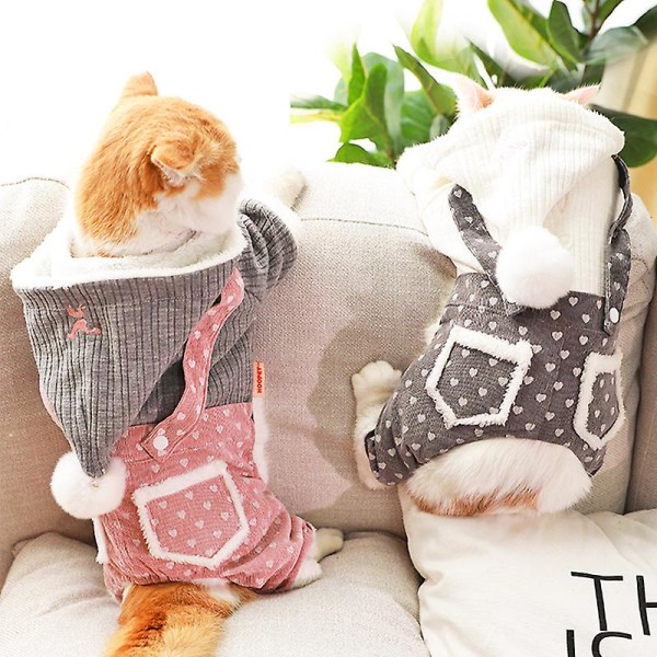 Husdjurskläder för liten hund katt tvåfärgad valp mjuk bekväm julkläder 2XL