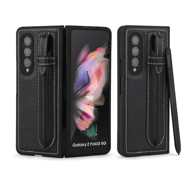 Phone case för Galaxy Fold 3 5g Med S-pennhållare Black