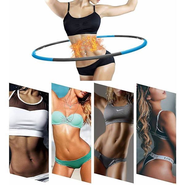 7 Solmun Painotettu Kokoontaitettava Hula-vanne Vatsalihasharjoitteluun Fitness hula-vanne blue and grey