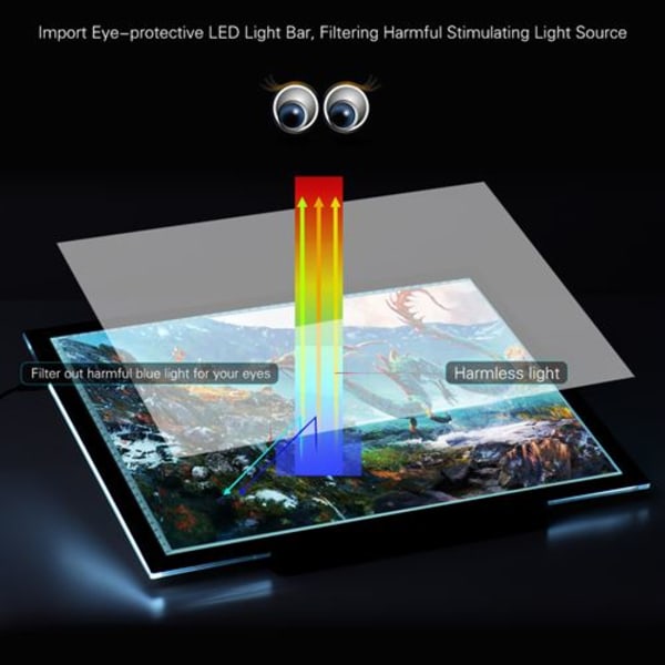 A3 47 * 37 cm 21,4 tum LED Artist Stencil Board Tatueringsteckning