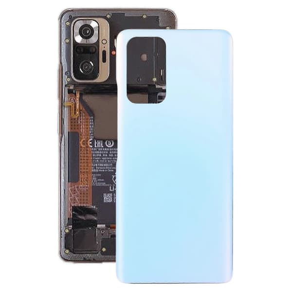 Lasinen akkukotelon kansi Xiaomi Redmi Note 10 Pro / Redmi Note 10 Pro Max / Redmi Note 10 Pro -puhelimille Blue