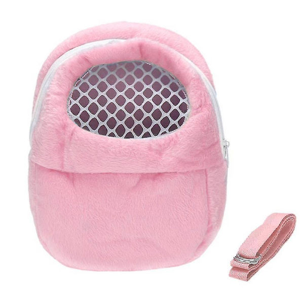 Bærbar Rygsæk til Kæledyr Kaninbur Hamster Rejse Varme Bure Åndbar Taske Pink