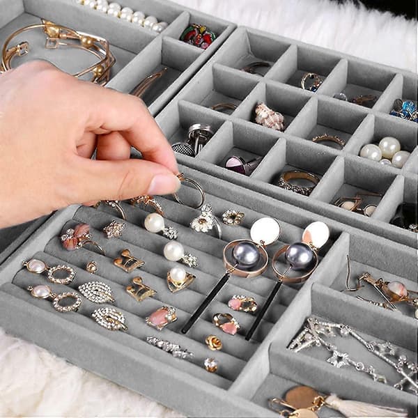 [LCS] Set of 4 jewelry storage boxes, jewelry tray, stackable